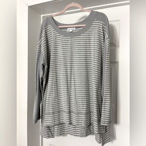 NWOT Neon Buddha Gray Striped Long Sleeve Tunic/Top 3X